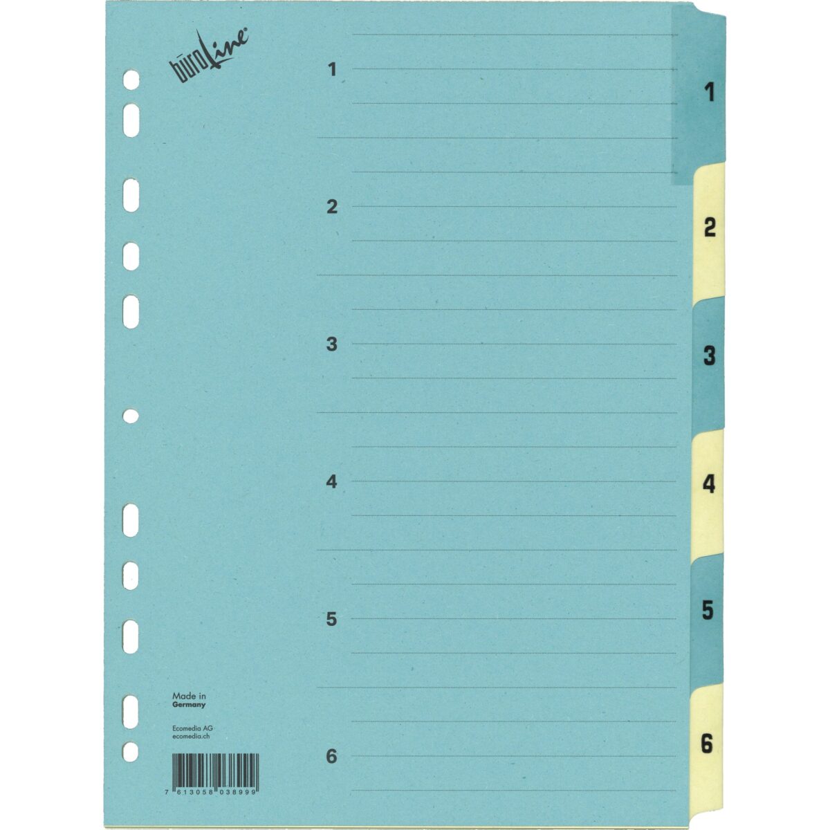 BÜROLINE Kartonregister A4 40544 blau/beige 1-6 – Hochwertig & günstig bei ShopDeca