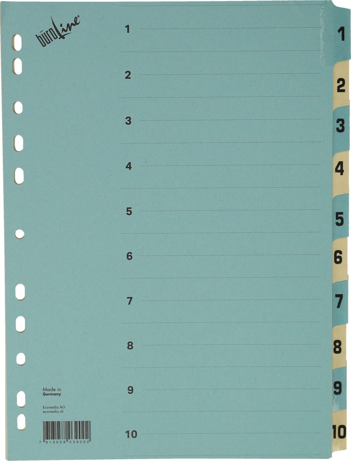 BÜROLINE Kartonregister A4 40548 blau/beige 1-10 – Hochwertig & günstig bei ShopDeca