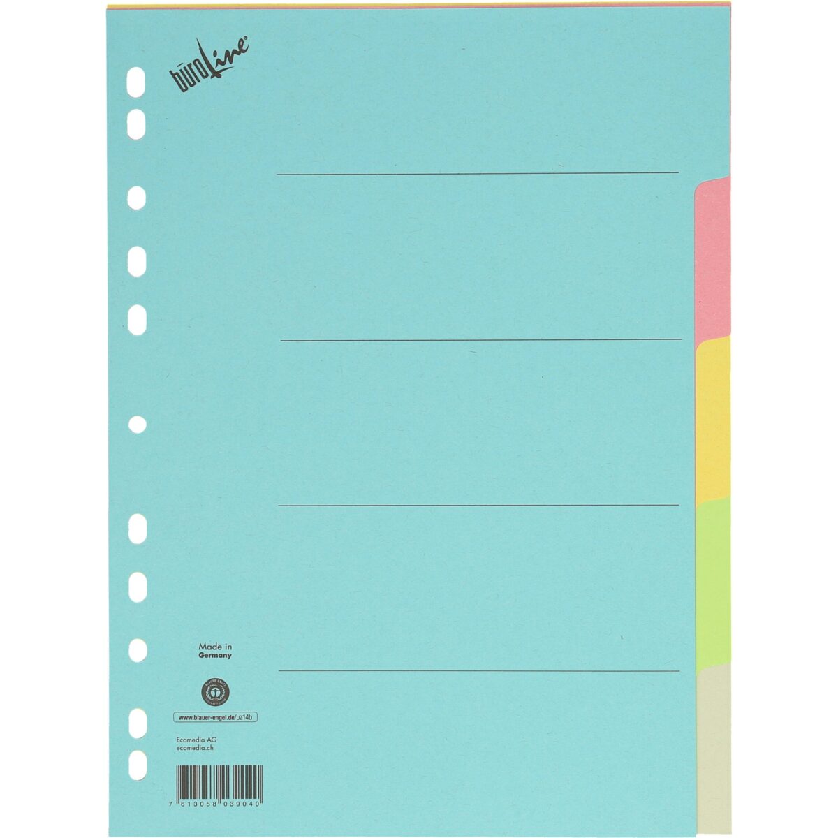 BÜROLINE Kartonregister A4 40576 bunt 5-teilig – Hochwertig & günstig bei ShopDeca
