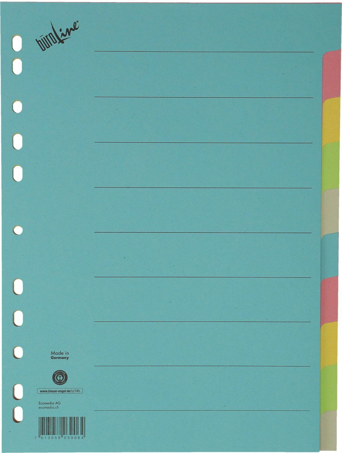 BÜROLINE Kartonregister A4 40580 bunt 10-teilig – Hochwertig & günstig bei ShopDeca