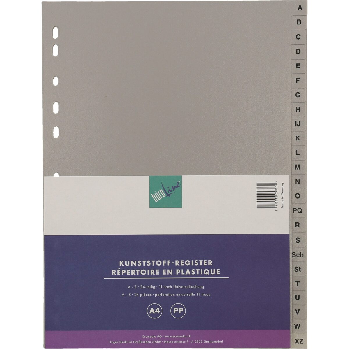 BÜROLINE Register PP A4 40957 grau A-Z 24-teilig – Hochwertig & günstig bei ShopDeca