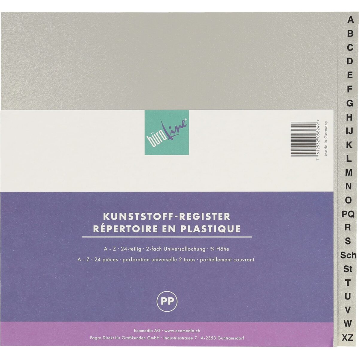 BÜROLINE Register PP A4 3/4 H. 40958 grau A-Z 20-teilig – Hochwertig & günstig bei ShopDeca