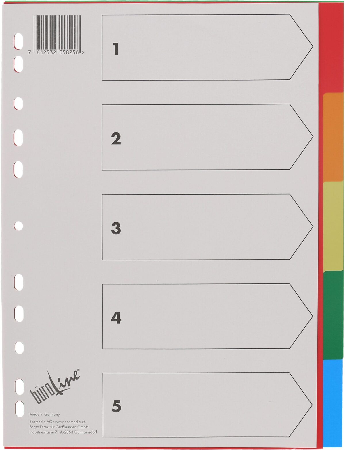 BÜROLINE Register PP A4 40980 bunt 5-teilig – Hochwertig & günstig bei ShopDeca