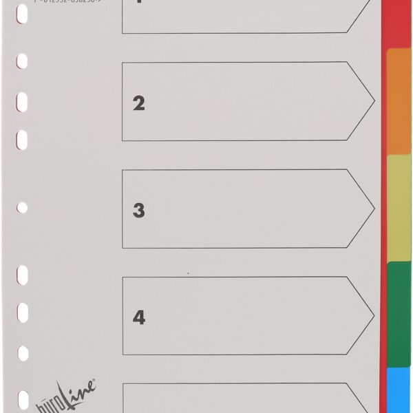 BÜROLINE Register PP A4 40980 bunt 5-teilig