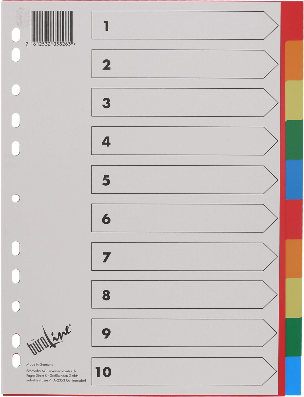 BÜROLINE Register PP A4 40983 bunt 10-teilig – Hochwertig & günstig bei ShopDeca