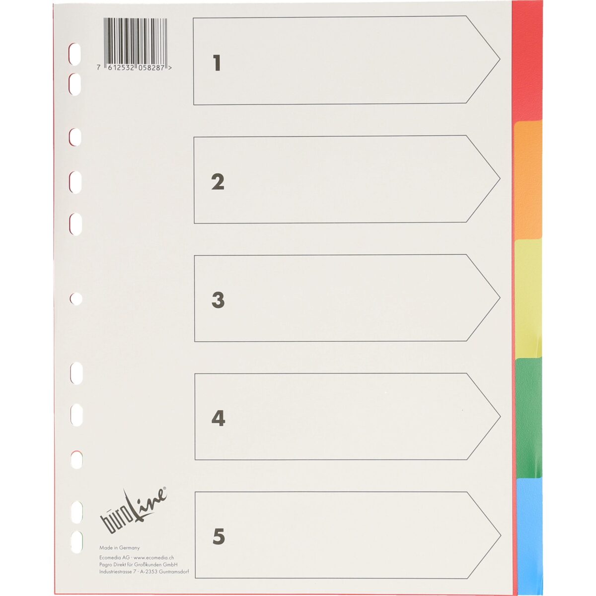 BÜROLINE Register PP A4+ 40988 bunt 5-teilig – Hochwertig & günstig bei ShopDeca