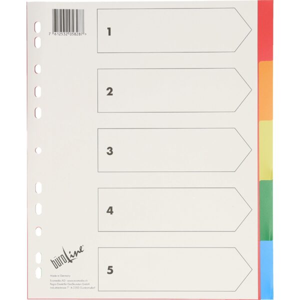 BÜROLINE Register PP A4+ 40988 bunt 5-teilig