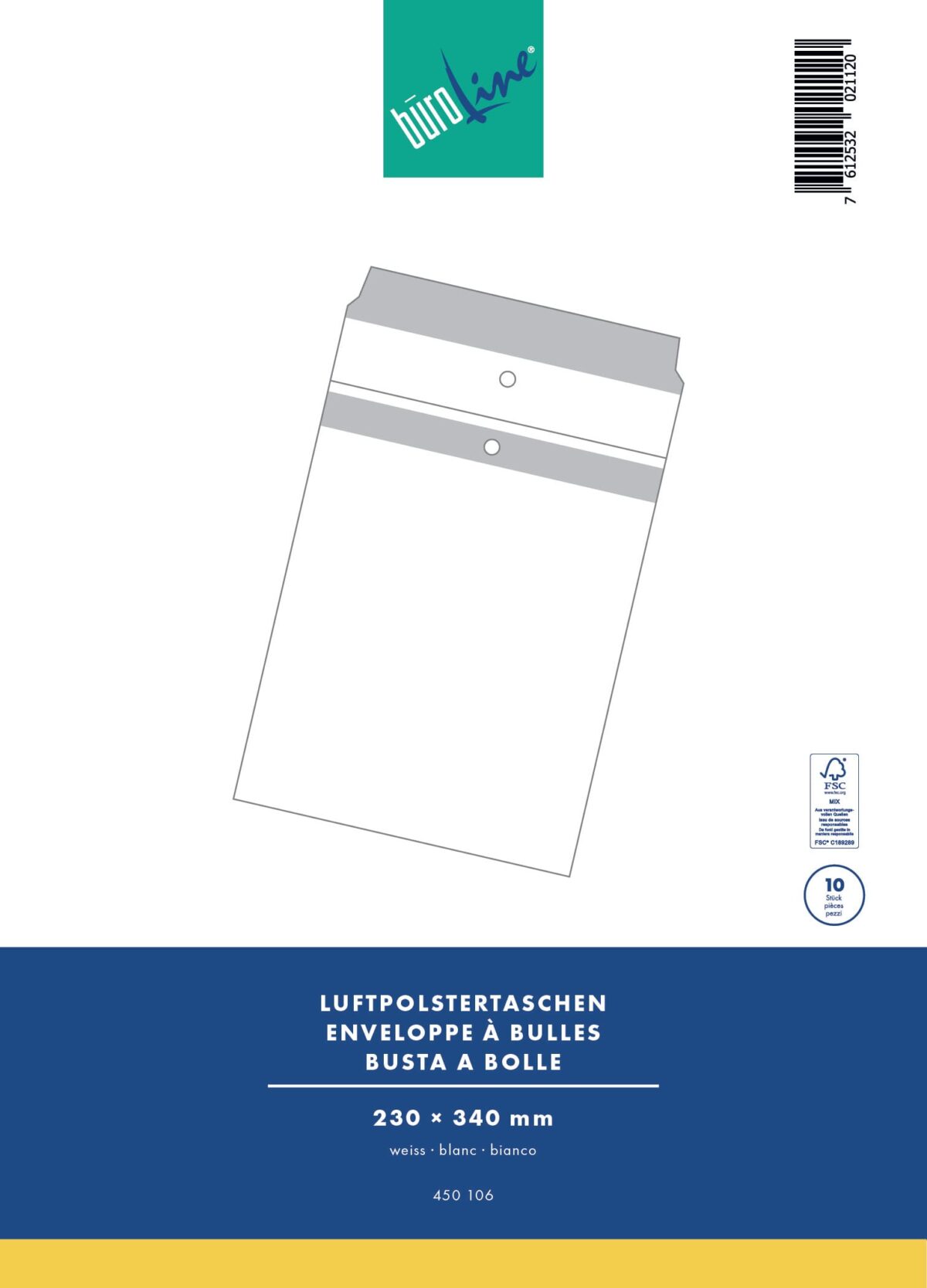 BÜROLINE Luftpolstertasche Gr.6 450106 weiss, 10 Stück 240x350mm – Hochwertig & günstig bei ShopDeca