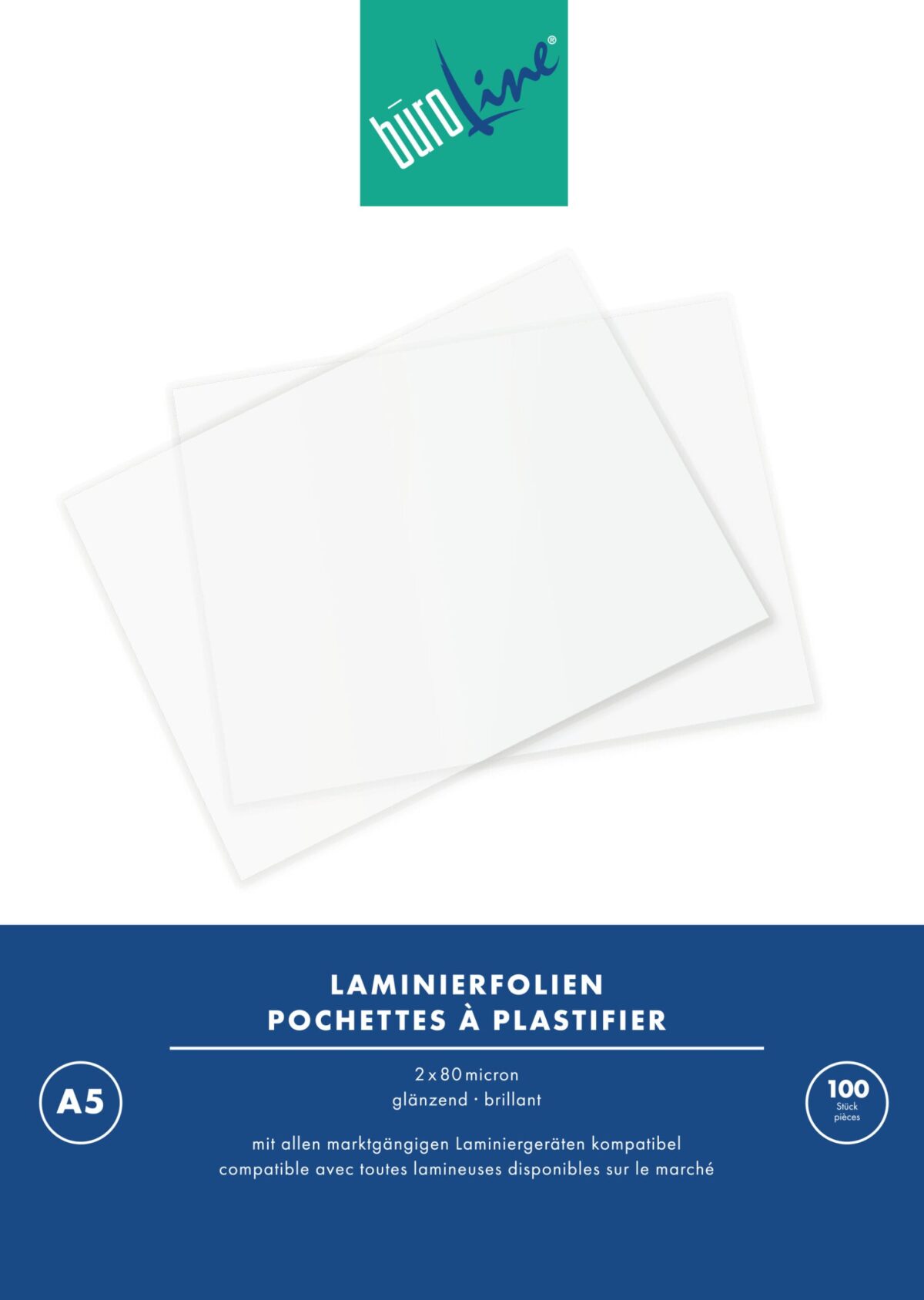 BÜROLINE Laminiertasche A5 47130000 glanz, 80my 100 Stk – Hochwertig & günstig bei ShopDeca