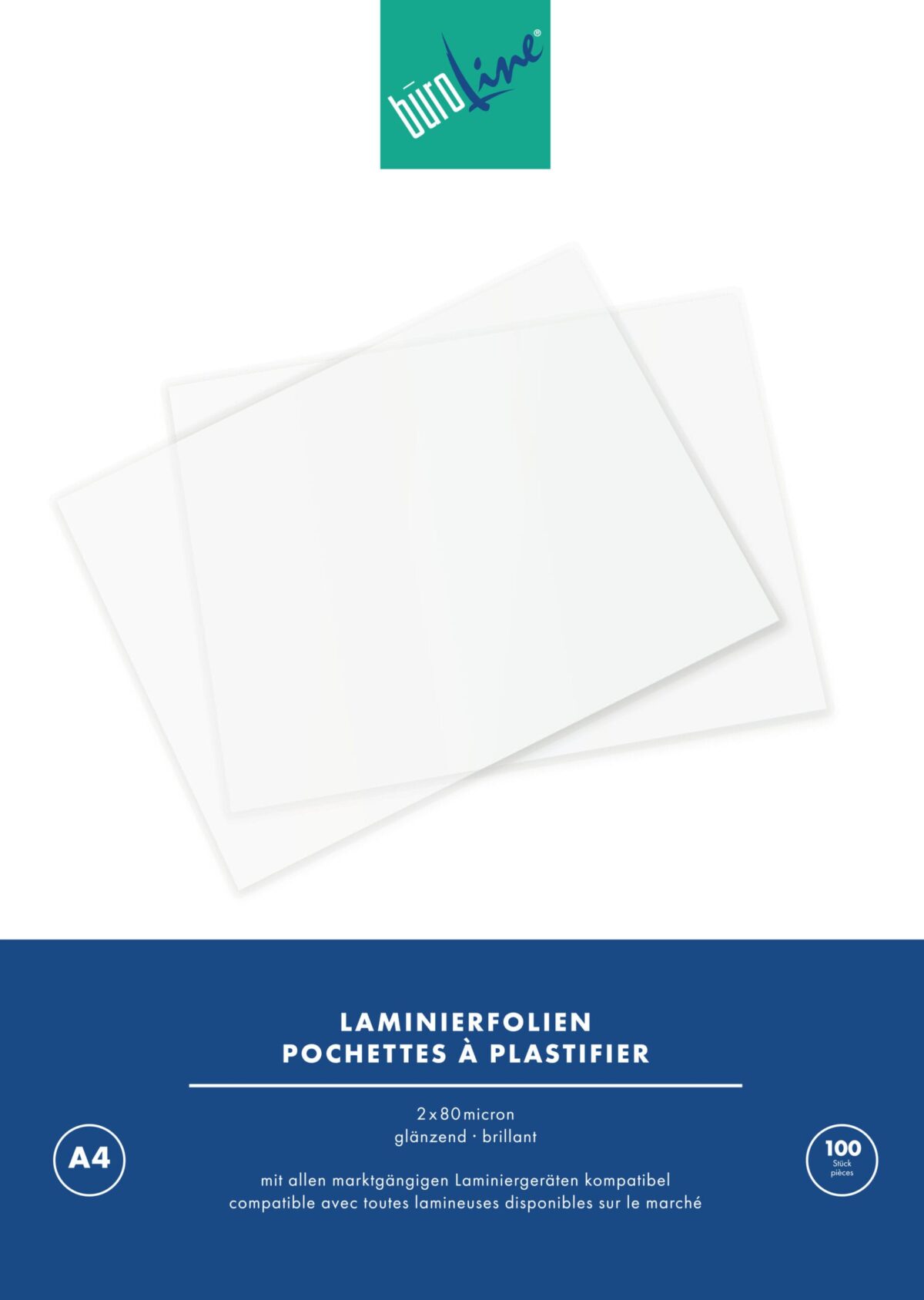 BÜROLINE Laminiertasche A4 47150000 glanz, 80my 100 Stk – Hochwertig & günstig bei ShopDeca