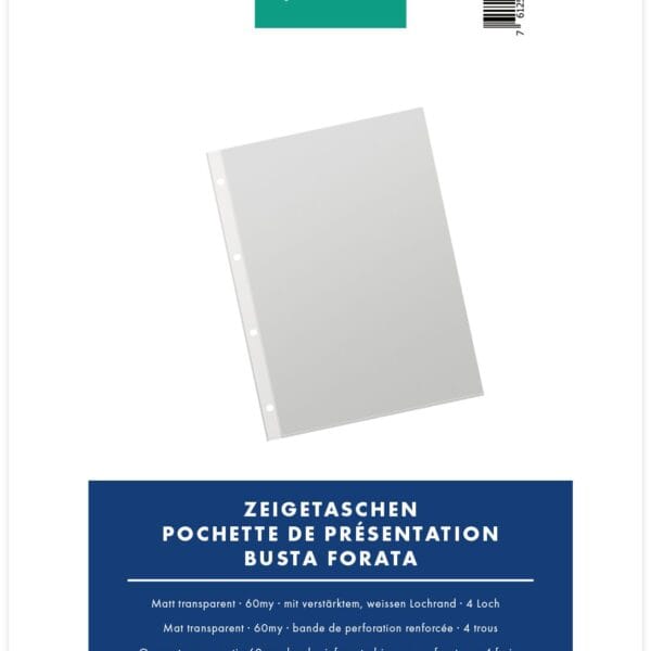 BÜROLINE Zeigetaschen PP 60 my A4 620231 transparent, genarbt 10 Stück