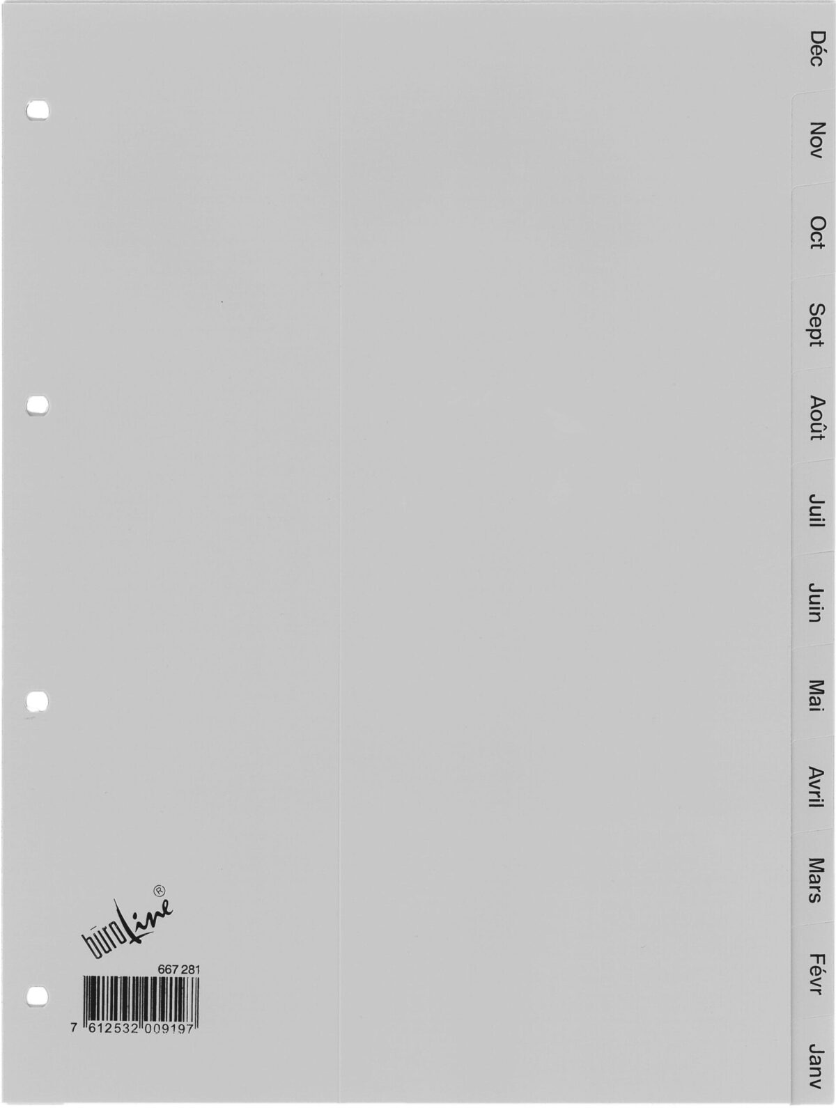 BÜROLINE Register PP A4 667281 grau Déc-Jan FR – Hochwertig & günstig bei ShopDeca