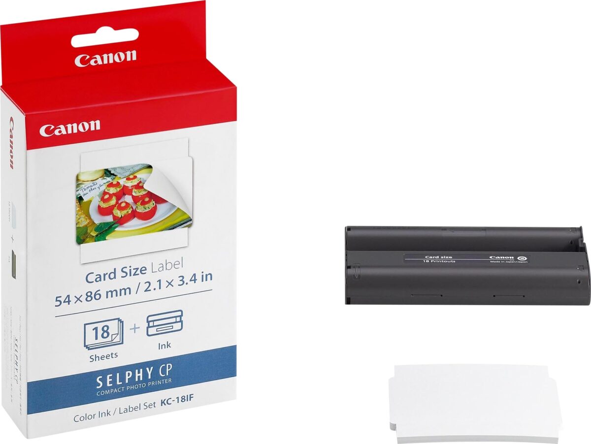 CANON Farbtinte/Kleberset 8,6x5,4cm KC18IF CP 100 (Card Size) 18 Blatt – Hochwertig & günstig bei ShopDeca