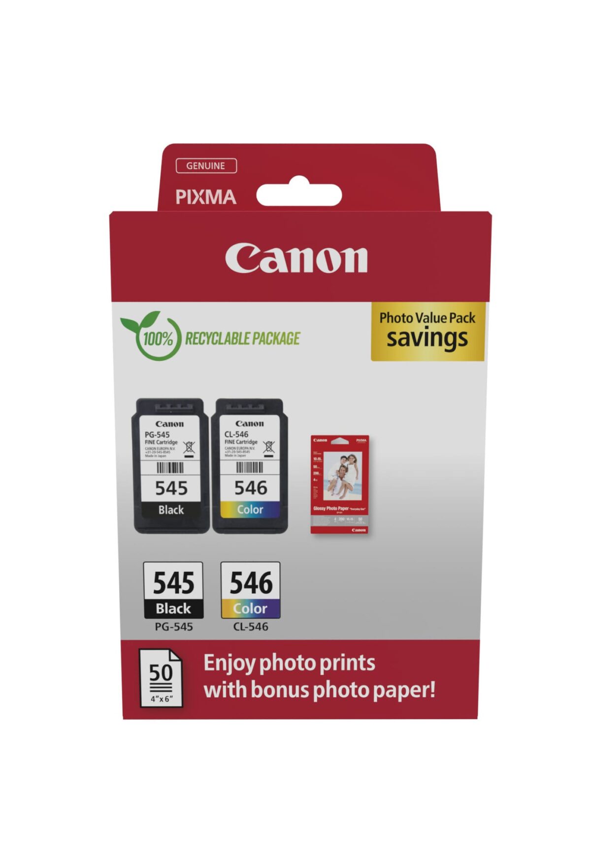 CANON Photo Value Pack schwarz/color PGCL545/6 PIXMA iP2850 8/9ml – Hochwertig & günstig bei ShopDeca