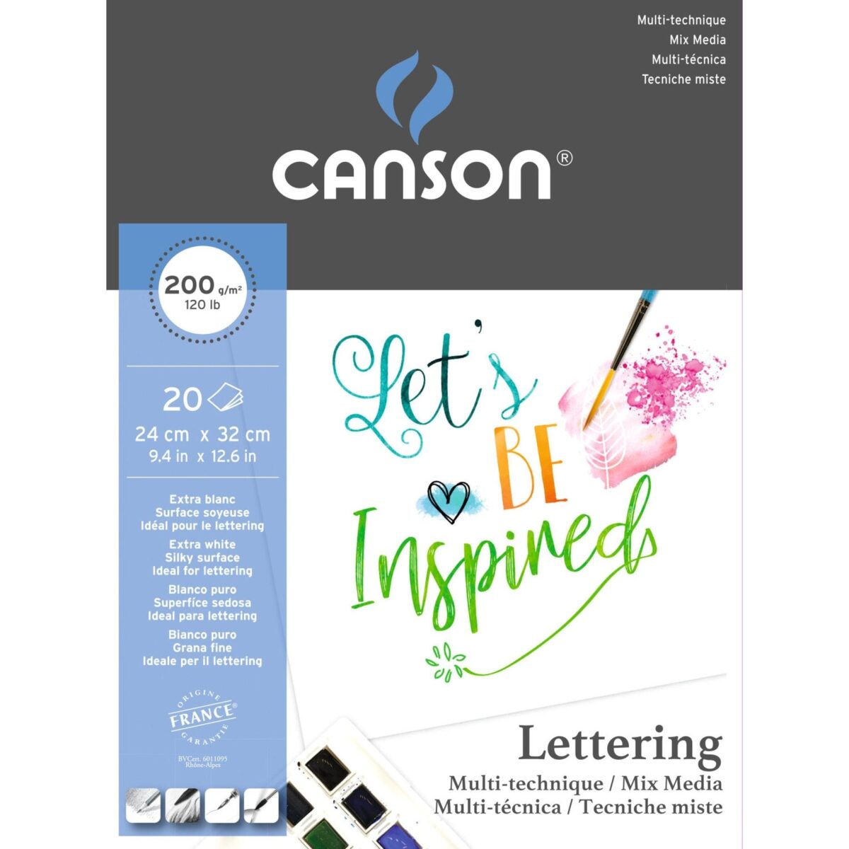 CANSON Letteringblock 24x32cm 400109829 20 Blatt, natural white, 200g – Hochwertig & günstig bei ShopDeca
