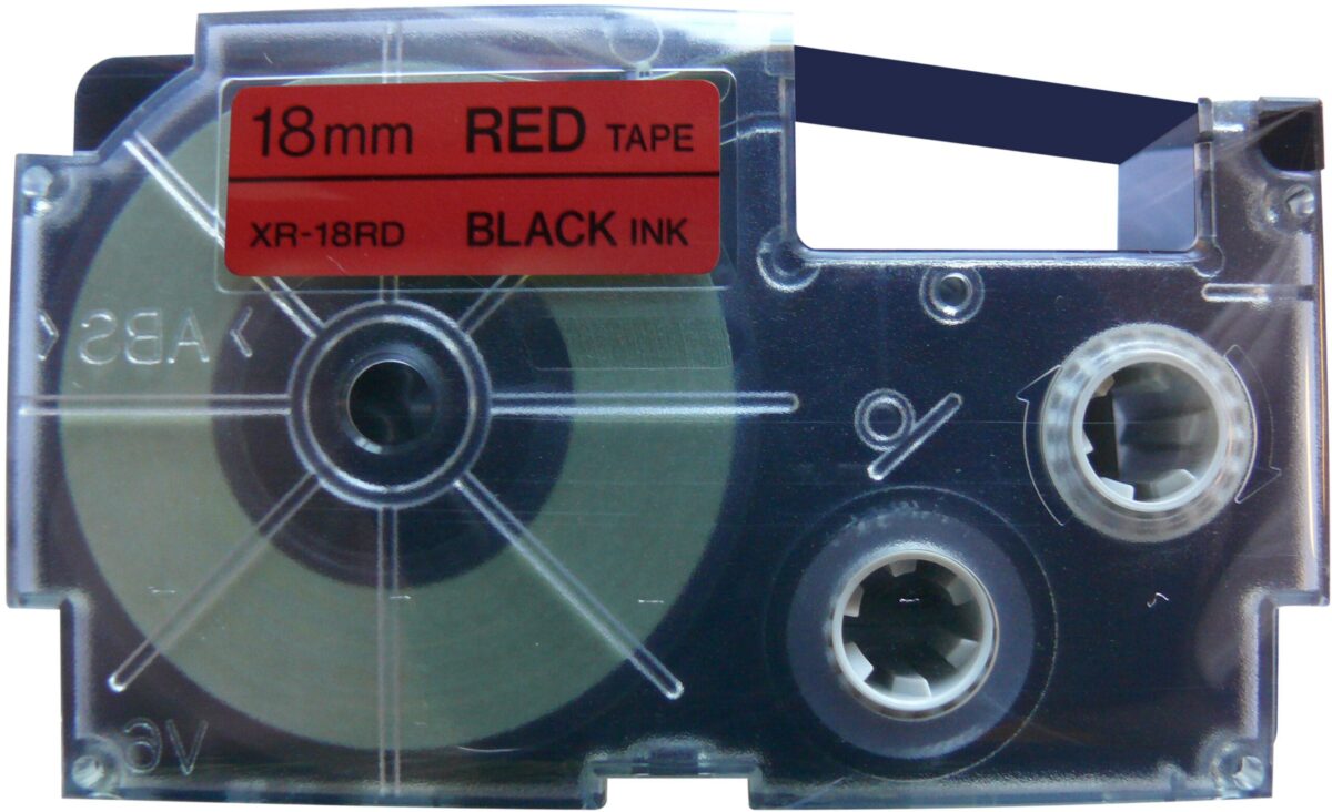 CASIO Beschriftungsband 18mm/8m XR-18RD1 schwarz/rot – Hochwertig & günstig bei ShopDeca