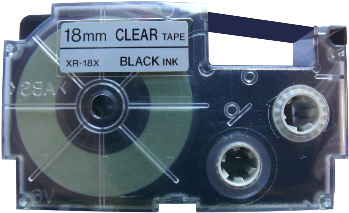 CASIO Beschriftungsband 18mm/8m XR-18X1 schwarz/transparent – Hochwertig & günstig bei ShopDeca