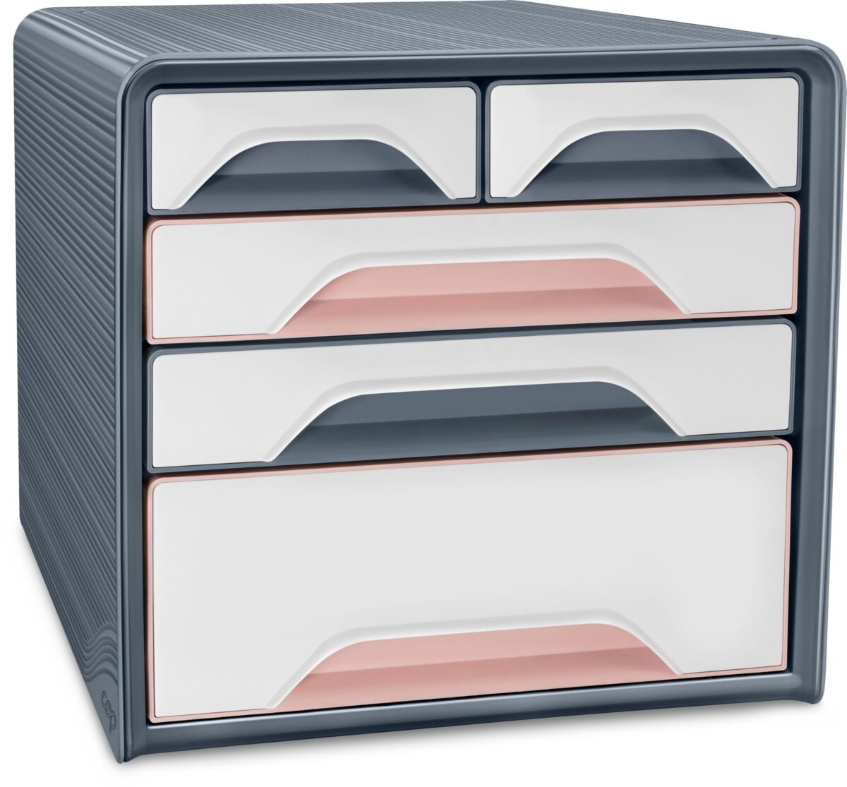 CEP Schubladenbox Smoove Mineral 1072136401 5 Schubladen grau/weiss/rosa – Hochwertig & günstig bei ShopDeca