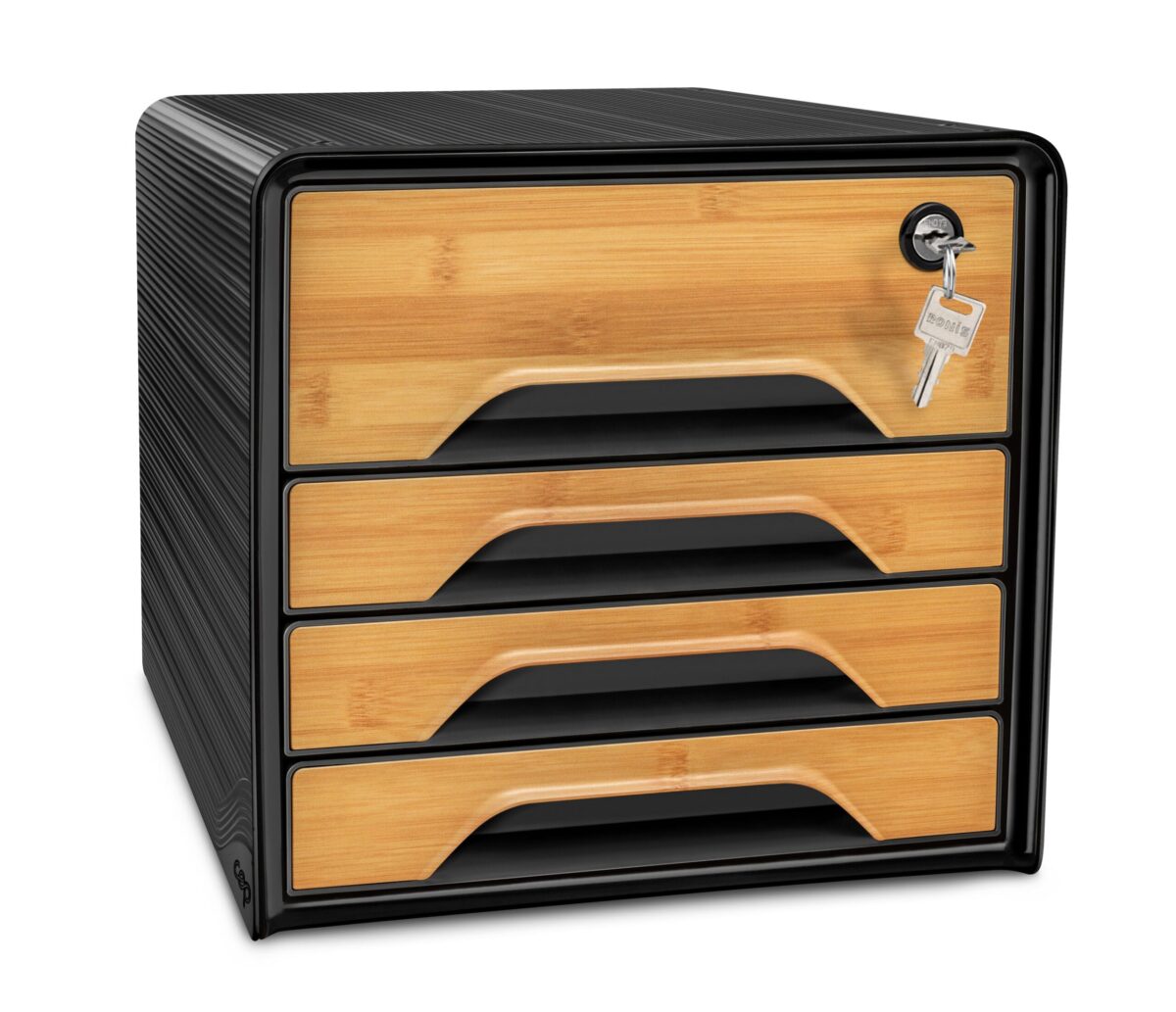 CEP Schubladenbox Smoove Silva 1073115301 4 Schubl.m Schloss sw//bambus – Hochwertig & günstig bei ShopDeca