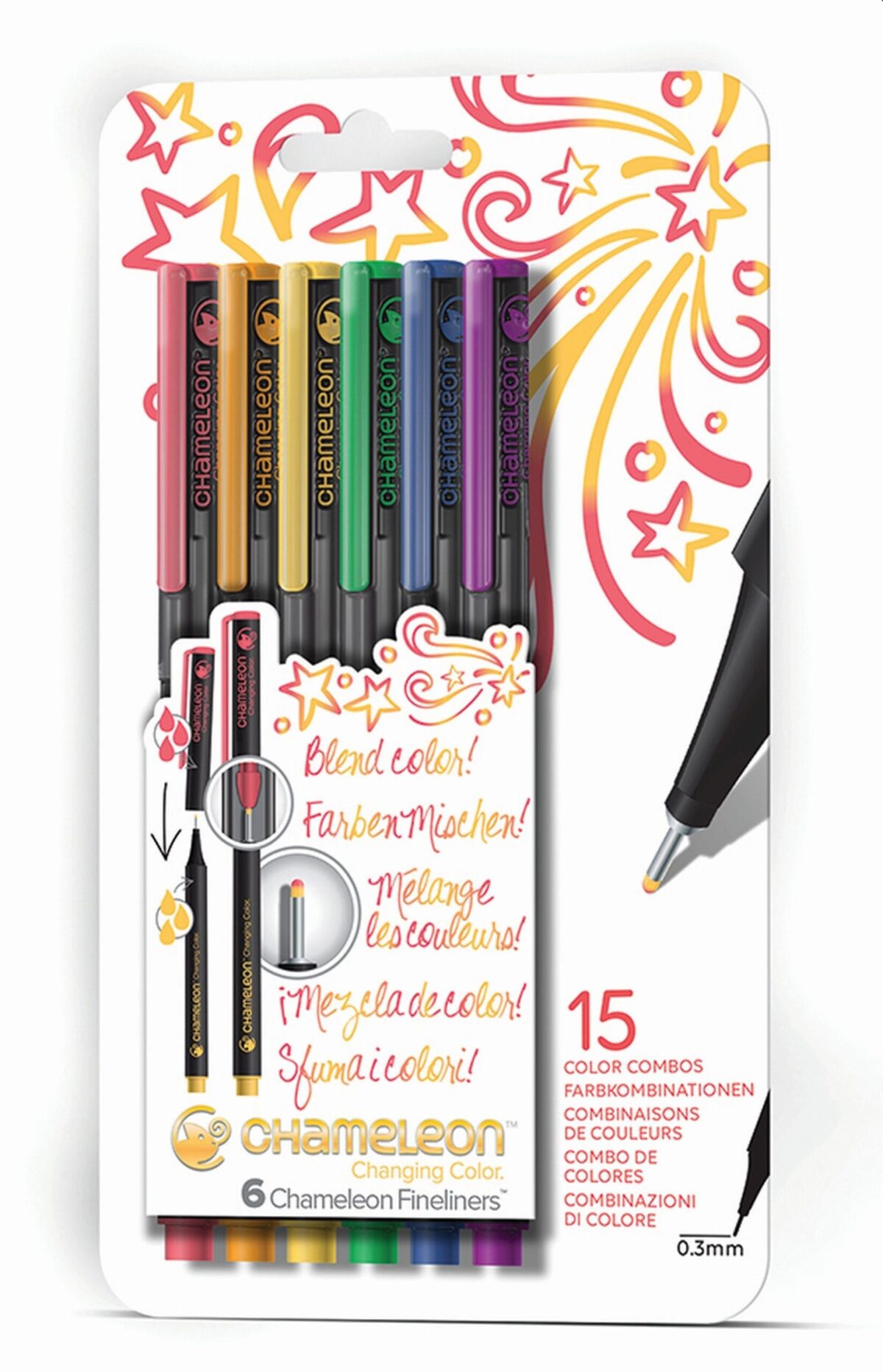 CHAMELEON Fineliner Set 0.3mm FL0601 6 Farben Primary – Hochwertig & günstig bei ShopDeca