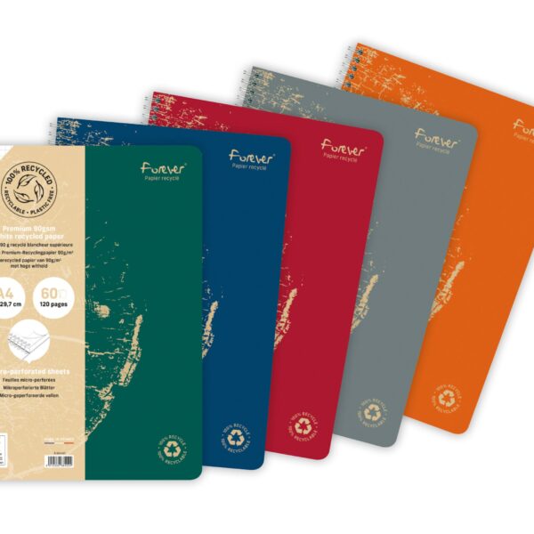 CLAIREFONTAINE Spiralheft FOREVER A4 68402C kariert, assoriert 60 Blatt