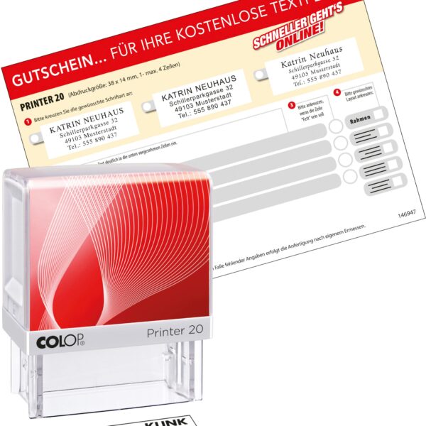 COLOP Mehrtextstempel 20 4 Zeilen 14x38mm