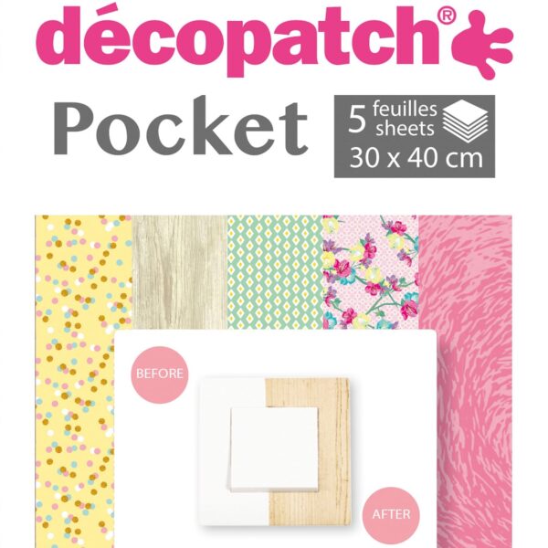 DECOPATCH Papier Pocket Nr. 18 DP018O 5 Blatt à 30x40cm