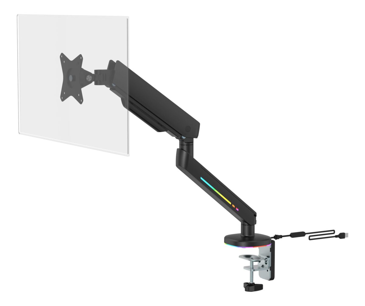 DELTACO RGB Single Monitor Arm GAM-134 remote Ctrl. Black – Hochwertig & günstig bei ShopDeca