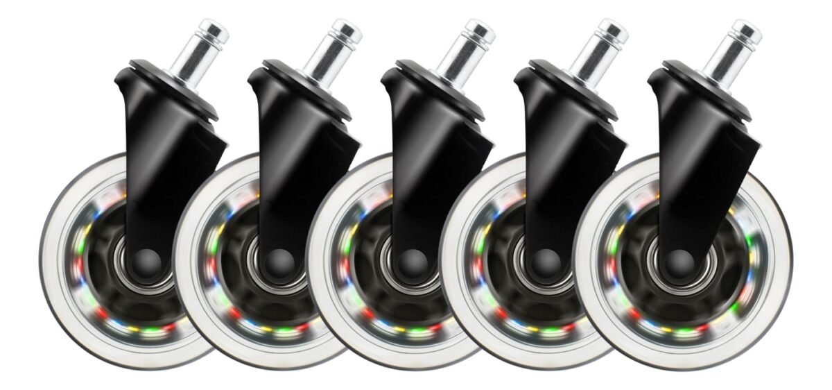 DELTACO RGB Casters,Wheels,5-pack GAM-141 for Gaming Chairs – Hochwertig & günstig bei ShopDeca