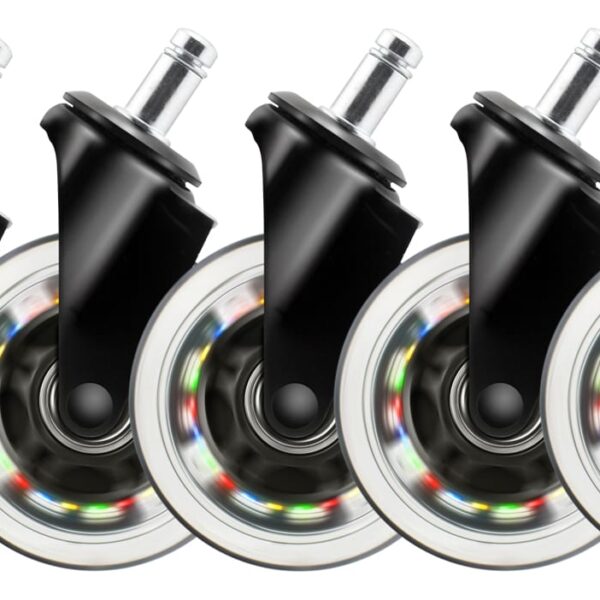 DELTACO RGB Casters,Wheels,5-pack GAM-141 for Gaming Chairs