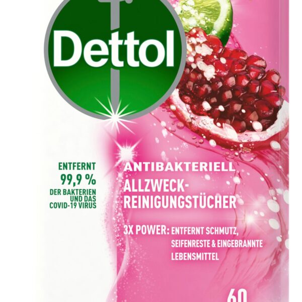DETTOL Allzweck-Reinigungstücher 3251413 Granatapfel & Limette 66 Stück