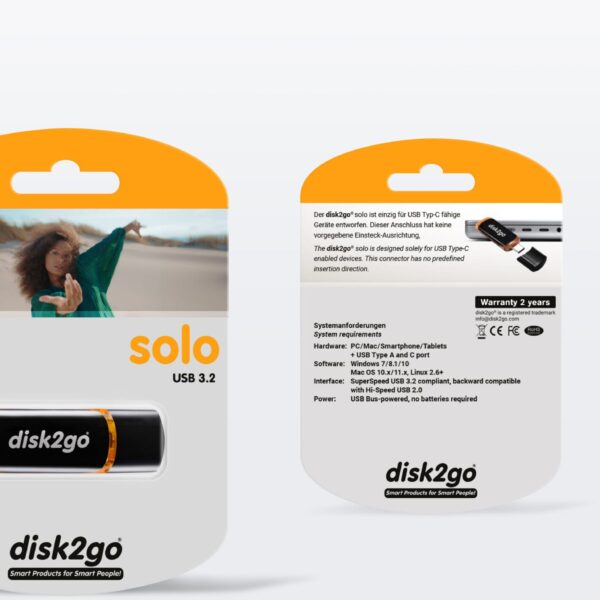 DISK2GO USB-Stick solo 256GB 30006626 Type C USB 3.2