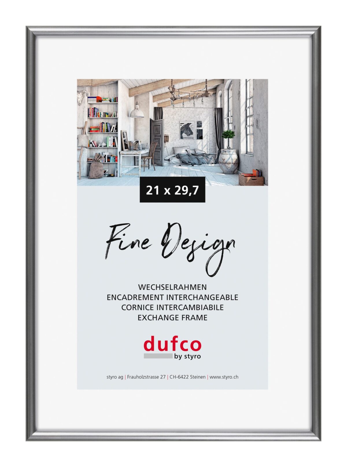 DUFCO Bilderrahmen 21x29.7cm 1400.40027 Fine Design silber – Hochwertig & günstig bei ShopDeca