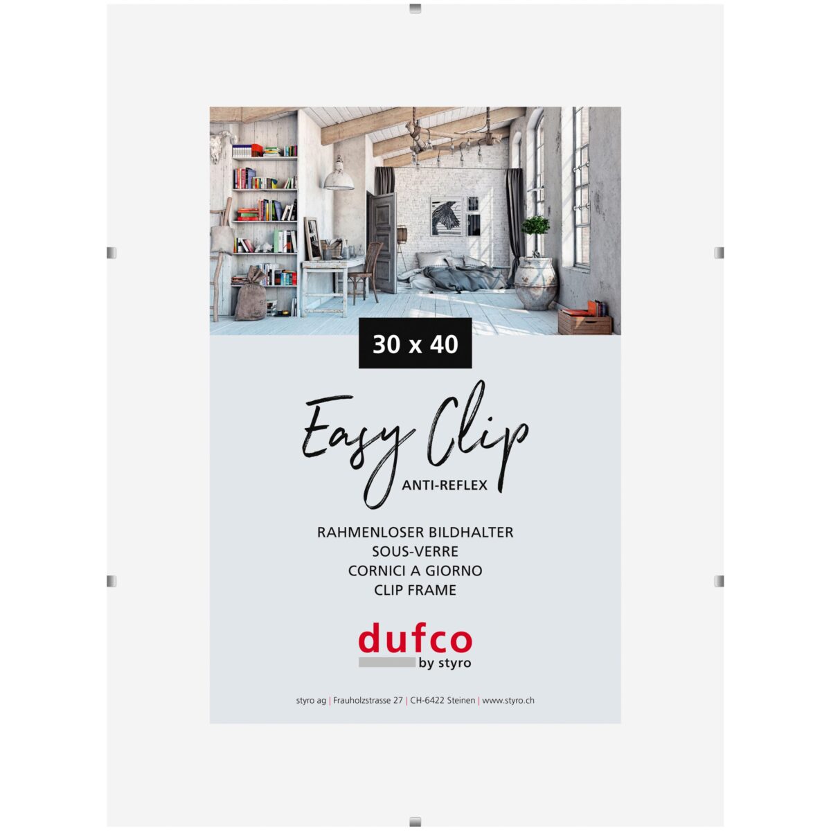 DUFCO Cliprahmen (ohne Rahmen) 1420.41005 30x40cm – Hochwertig & günstig bei ShopDeca