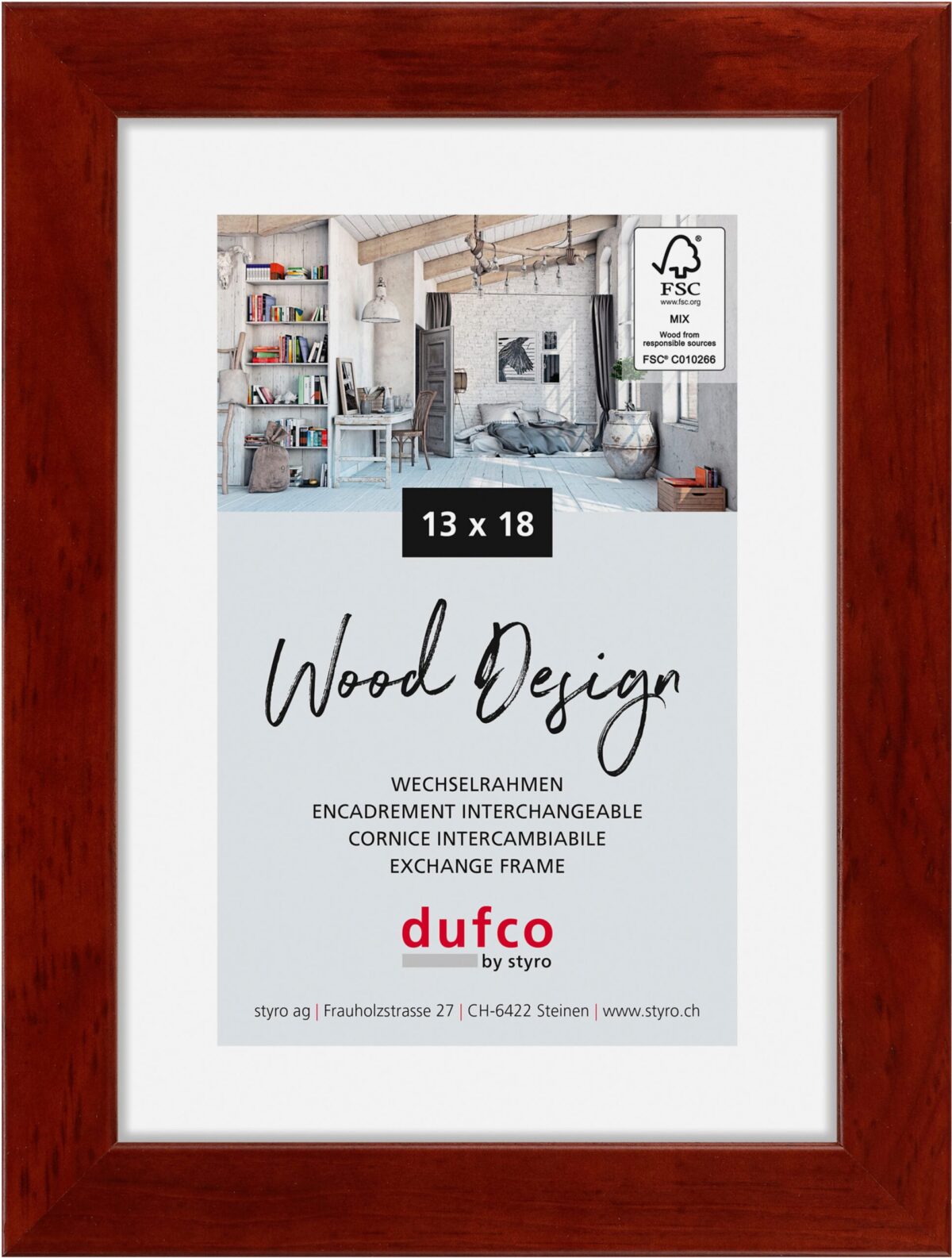 DUFCO Holz-Bilderrahmen 13x18cm 1610.80095 Toronto mahagoni – Hochwertig & günstig bei ShopDeca