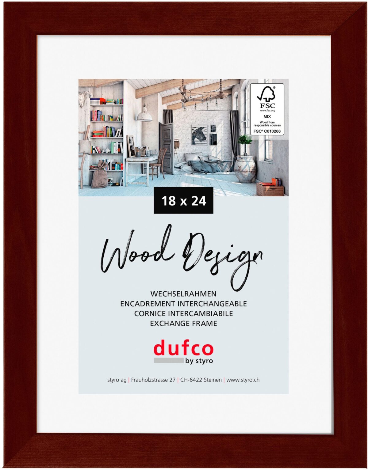 DUFCO Holz-Bilderrahmen 18x24cm 1610.80096 Toronto mahagoni – Hochwertig & günstig bei ShopDeca
