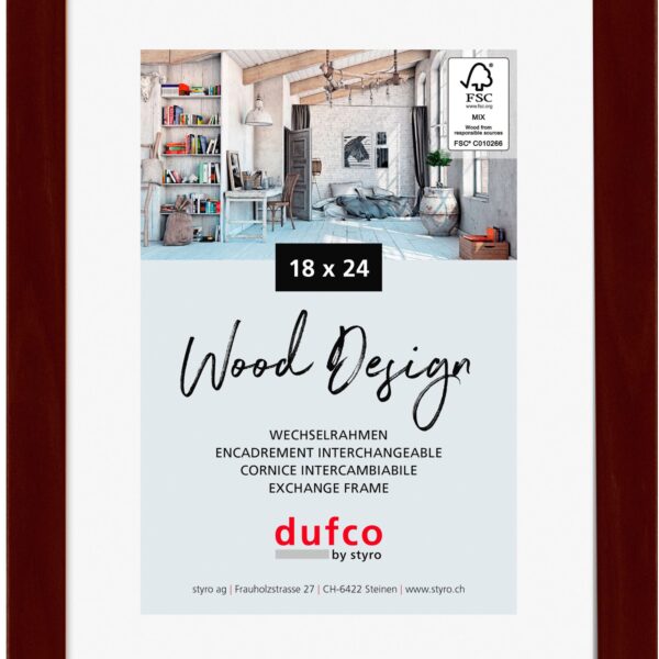 DUFCO Holz-Bilderrahmen 18x24cm 1610.80096 Toronto mahagoni
