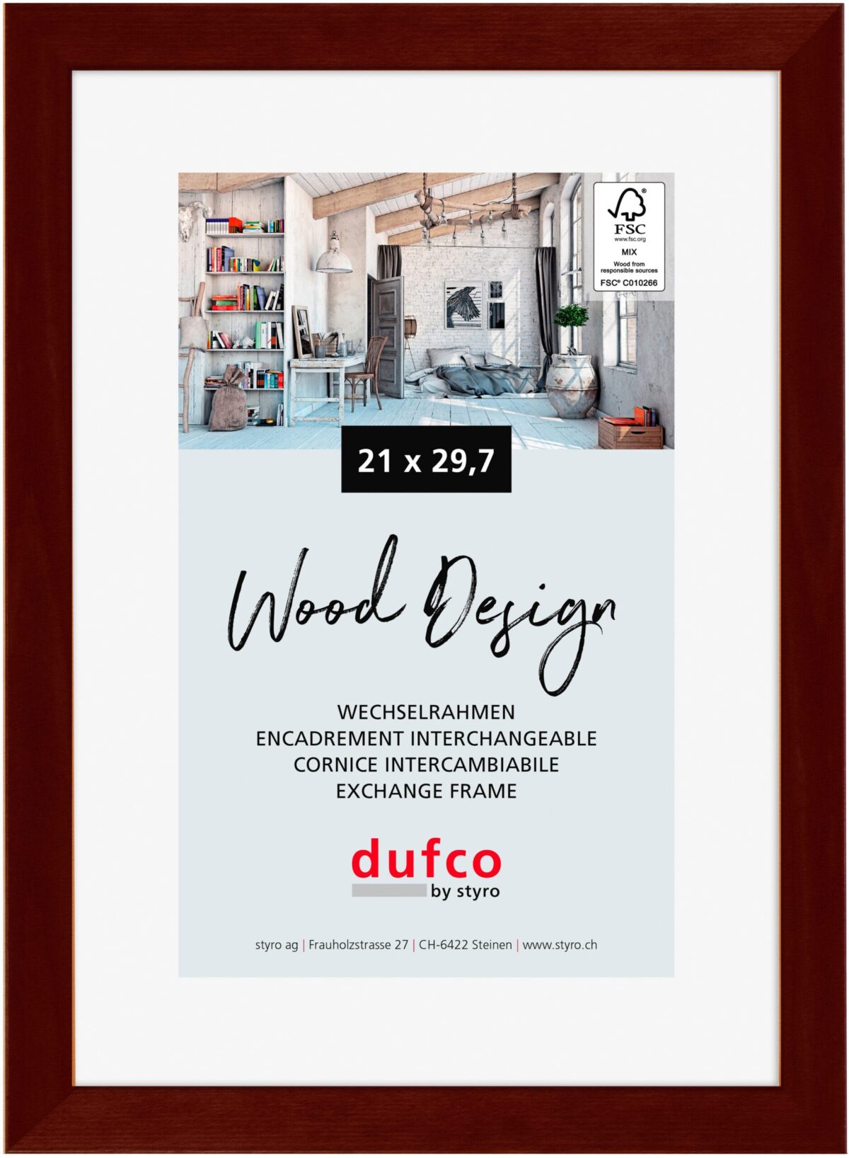 DUFCO Holz-Bilderrahmen 21x29.7cm 1610.80097 Toronto mahagoni – Hochwertig & günstig bei ShopDeca