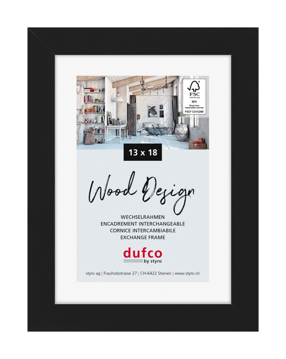 DUFCO Holz-Bilderrahmen 13x18cm 1610.80103 Toronto schwarz – Hochwertig & günstig bei ShopDeca