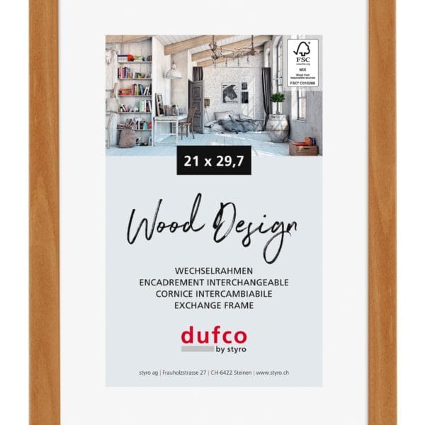 DUFCO Holz-Bilderrahmen 21x29.7cm 1610.80599 Toronto Kirschbaum
