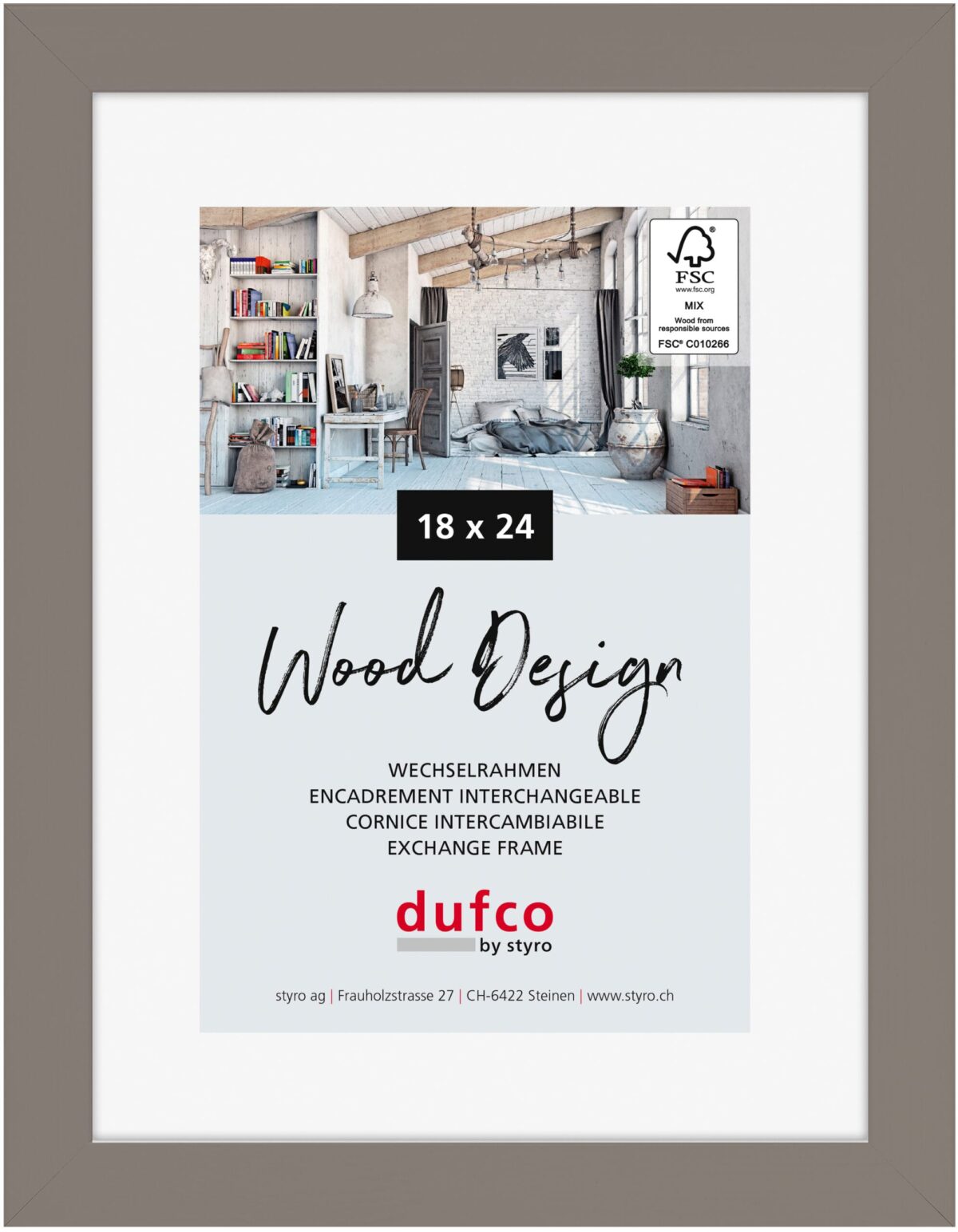 DUFCO Holz-Bilderrahmen 18x24cm 1610.80662 Toronto grau – Hochwertig & günstig bei ShopDeca