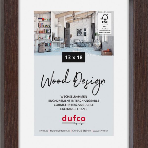 DUFCO Holz-Bilderrahmen 13x18cm 1610.80991 Fuji braun