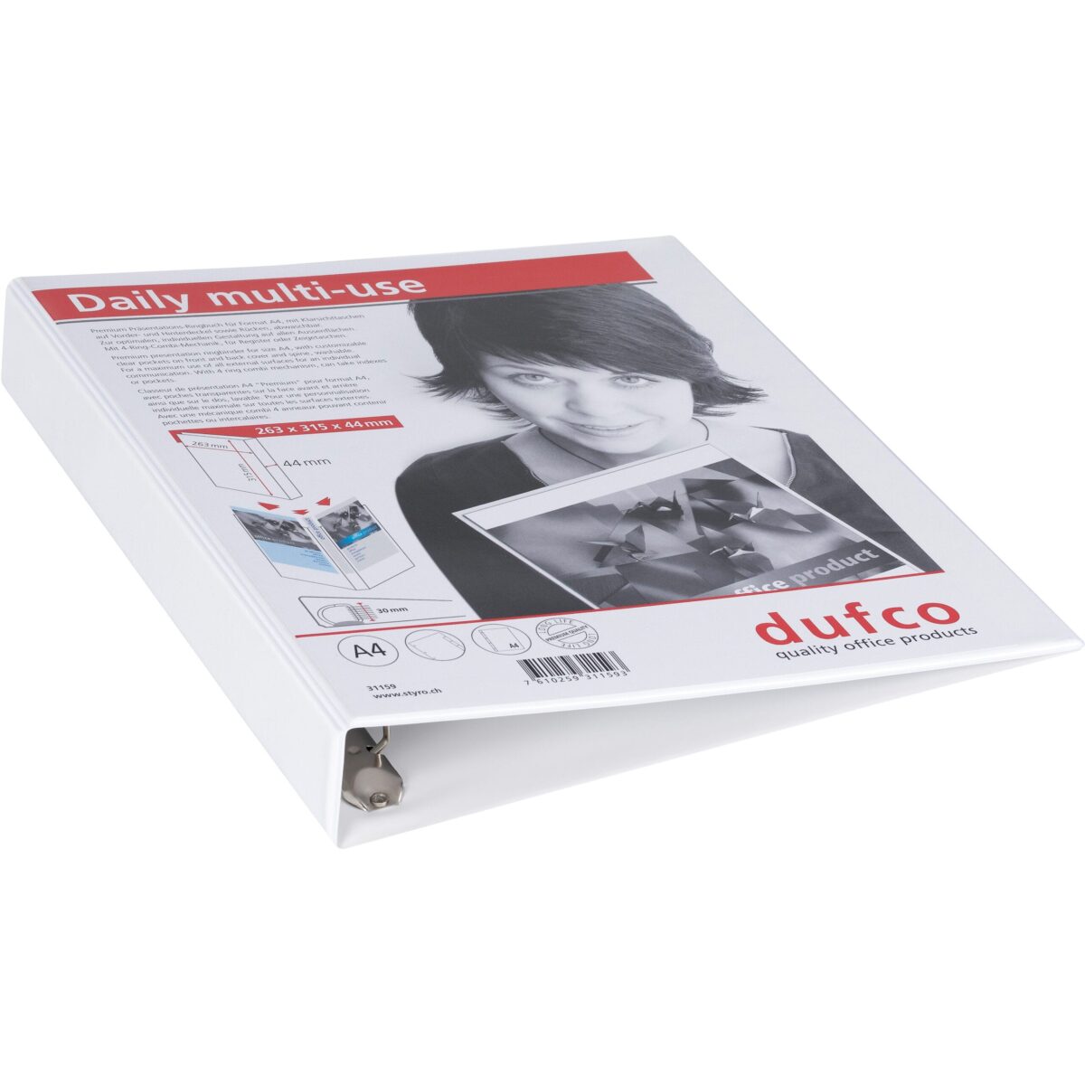 DUFCO Präsentationsordner 31159 A4 4.4cm weiss – Hochwertig & günstig bei ShopDeca