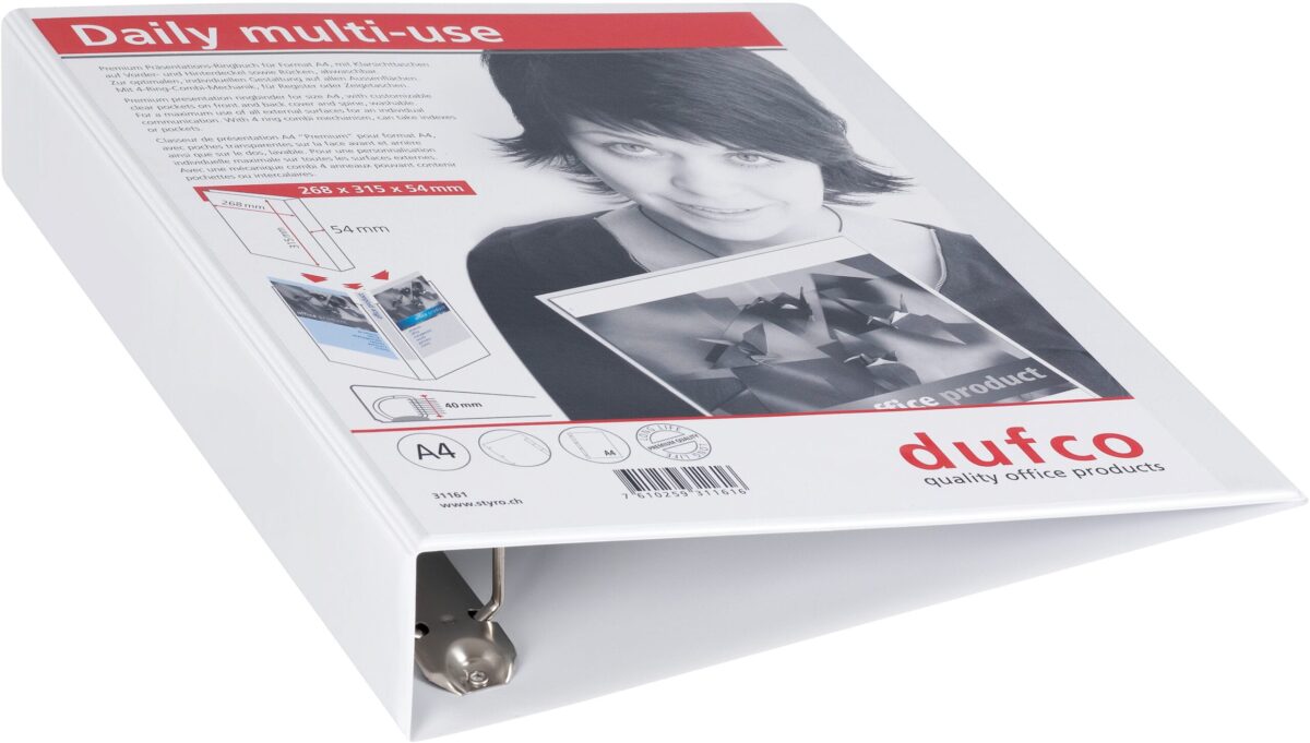 DUFCO Präsentationsringbuch A4 31161 weiss, 54mm, 4-Ring – Hochwertig & günstig bei ShopDeca