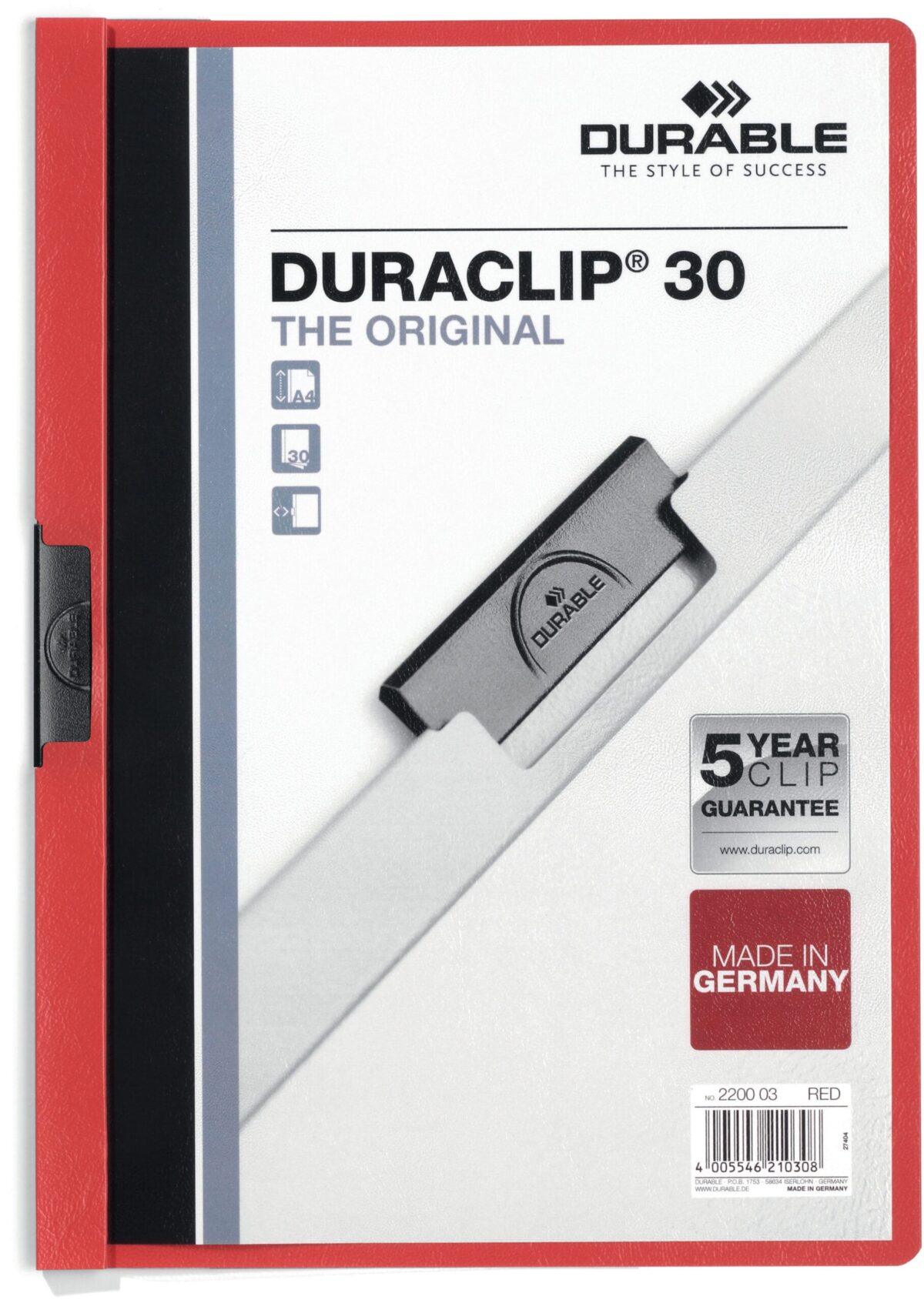 DURABLE Klemmhefter DURACLIP 30 220003 für 30 Blatt A4 rot – Hochwertig & günstig bei ShopDeca