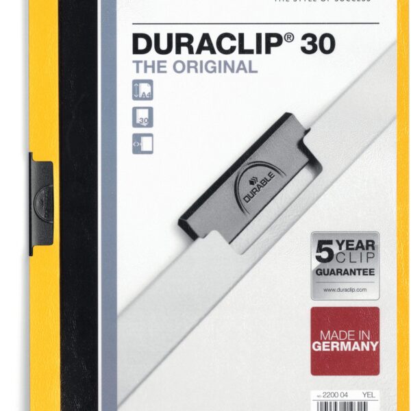 DURABLE Klemmhefter DURACLIP 30 220004 für 30 Blatt A4 gelb