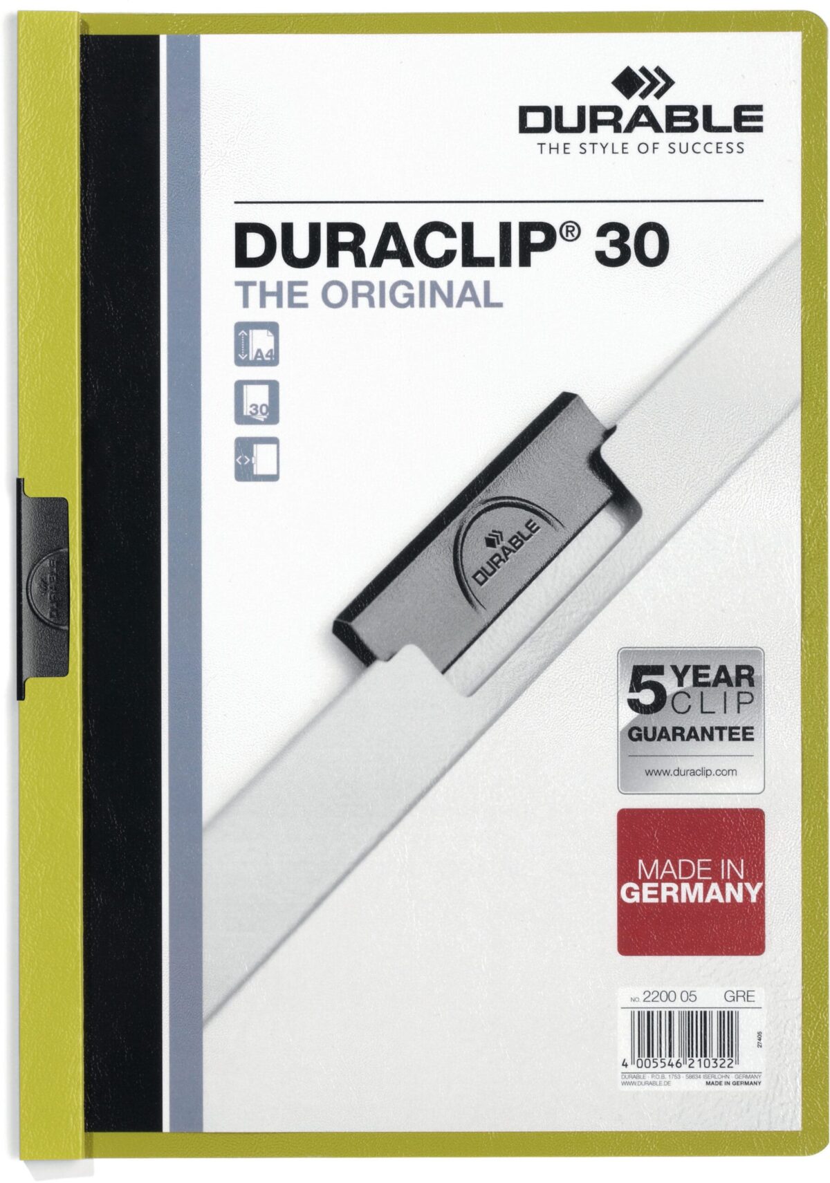 DURABLE Klemmhefter DURACLIP 30 220005 für 30 Blatt A4 grün – Hochwertig & günstig bei ShopDeca