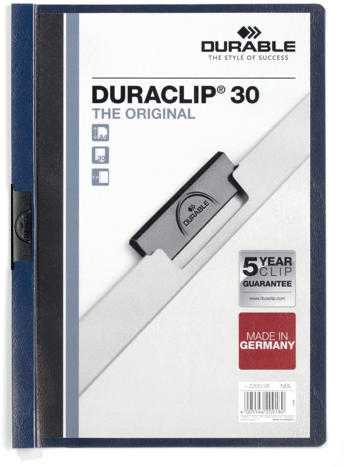DURABLE Klemmhefter DURACLIP 30 220028 für 30 Blatt A4 nachtblau – Hochwertig & günstig bei ShopDeca