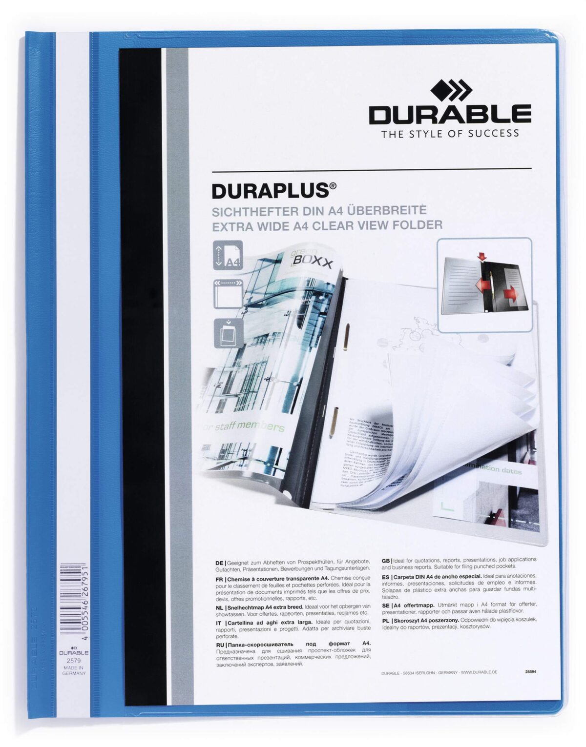 DURABLE Angebotshefter DURAPLUS 257906 für 100 Blatt A4 blau – Hochwertig & günstig bei ShopDeca