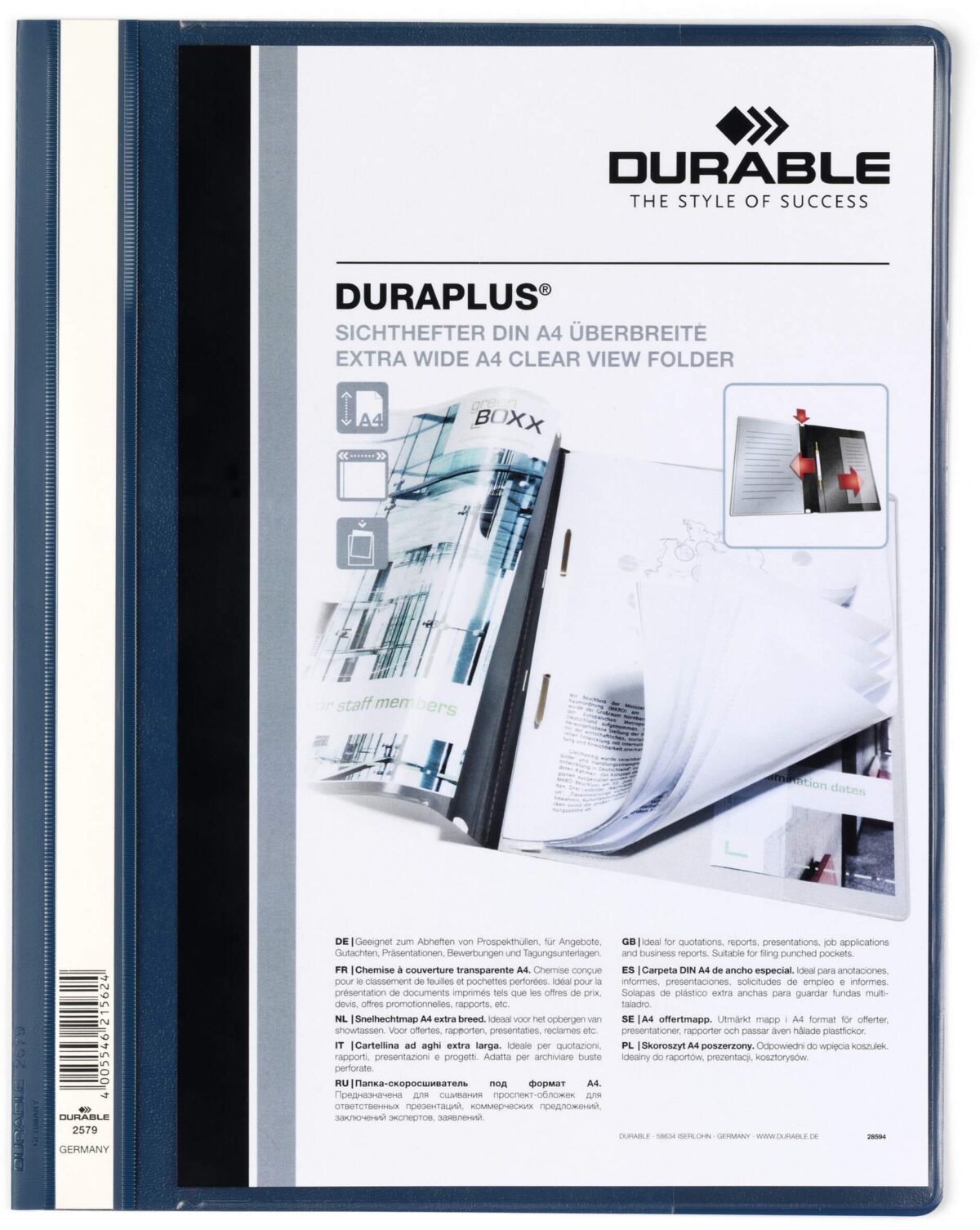 DURABLE Angebotshefter DURAPLUS 257907 für 100 Blatt A4 dunkelblau – Hochwertig & günstig bei ShopDeca